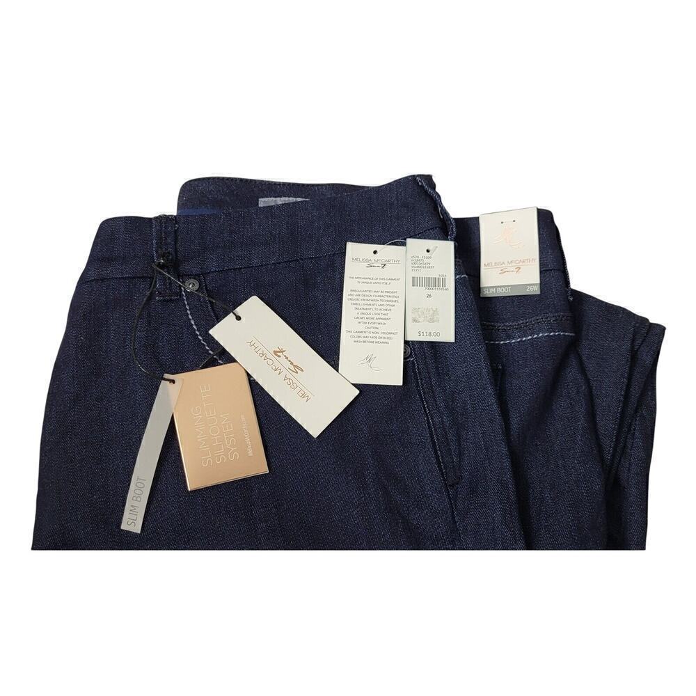 Melissa McCarthy Jeans 26W Seven7 Dark Wash Slim‎ Boot Pants - Picture 4 of 13
